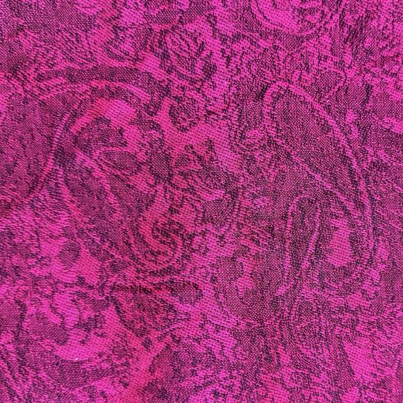 Pashmina Silk Necktie Scarf Women's 78" Dark Pink Boho Paisley Shawl Wrap Fringe - Picture 2 of 6